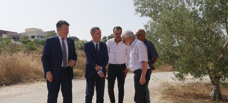 Visite de Yerlan Baidaudet directeur de l'IOFS au GDA Sidi Amor en Tunisie