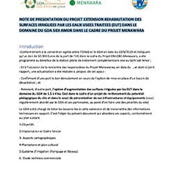 Note de présentation du projet Extension réhabilitation des surfaces irriguées par les eaux usées traitées (EUT) au GDA Sidi Amor dans le cadre du projet Menawara