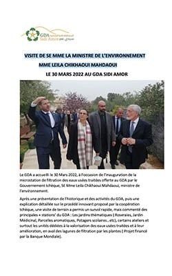 visite du ministre de l'environnement au GDA Sidi Amor